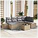 Set Divano da Giardino in 7 Pezzi con Cuscini Rattan Nero - Foto miniatura 2