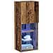 Mobile TV  con luci LED in legno invecchiato 40,5x30x102 cm - Foto miniatura 2