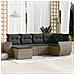 Set Divano da Giardino 6 pz con Cuscini Grigio in Polyrattan - Foto miniatura 2