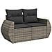 Set Divano da Giardino 6 pz con Cuscini Grigio in Polyrattan - Foto miniatura 5