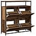 Mobile per Scarpe con 4 Cassetti Ribaltabili Legno Invecchiato 100x34x112 cm - Foto miniatura 5