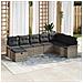 Set Divano da Giardino con cuscino 8 pcs Grigio Poly Rattan - Foto miniatura 2