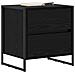 Comodino Rovere Nero 50 x 39.5 x 50 cm Legno multistrato - Foto miniatura 3