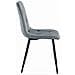 Sedia TYRA in velluto grigio argento / gambe nere x 3 - Foto miniatura 4