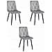 Sedia TYRA in velluto grigio argento / gambe nere x 3 - Foto miniatura 1