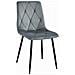 Sedia TYRA in velluto grigio argento / gambe nere x 3 - Foto miniatura 2