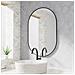 SPECCHIO OVALE 80X40CM Cornice Nera Stile Loft - Foto miniatura 7