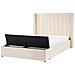 Letto Con Panca Contenitore Velluto Noyers 140 X 200 Cm Bianco Sporco - Foto miniatura 2
