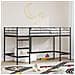 Struttura del letto loft per bambini Nero 79,5 x 200 cm Acciaio - Foto miniatura 2