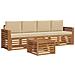 Set divani Naturale e Beige Legno di Acacia Massello - Foto miniatura 1