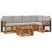 Set divani con cuscino 6 pcs Grigio Naturale e Chiaro - Foto miniatura 1
