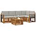 Set divani con cuscino 6 pcs Grigio Naturale e Chiaro - Foto miniatura 3