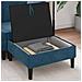 Pouf con Storage Blu Velluto - Foto miniatura 3