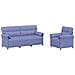 Set di divani 2 pz Blu jeans Tessuto - Foto miniatura 1