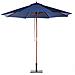 Ombrellone Da Giardino Blu Scuro Con Palo In Legno 270cm Toscana Ii - Foto miniatura 1