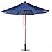 Ombrellone Da Giardino Blu Scuro Con Palo In Legno 270cm Toscana Ii - Foto miniatura 4