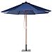 Ombrellone Da Giardino Blu Scuro Con Palo In Legno 270cm Toscana Ii - Foto miniatura 2