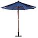 Ombrellone Da Giardino Blu Scuro Con Palo In Legno 270cm Toscana Ii - Foto miniatura 19