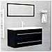 Mobile Lavabo Nero 100x38,5x48 cm in Legno Multistrato - Foto miniatura 3