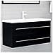 Mobile Lavabo Nero 100x38,5x48 cm in Legno Multistrato - Foto miniatura 1