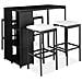 Set da Bar da Giardino 5 pz con Cuscini in Polyrattan Nero - Foto miniatura 1