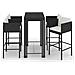 Set Bar Da Giardino 5 Pz Con Cuscini Polyrattan Nero - Foto miniatura 2