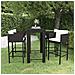 Set Bar Da Giardino 5 Pz Con Cuscini Polyrattan Nero - Foto miniatura 1