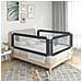 Sponda Letto Sicurezza Bambini Grigio Scuro 100x25 cm Tessuto - Foto miniatura 1