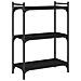 Libreria A 3 Ripiani Nera 60x30x86 Cm In Legno Multistrato - Foto miniatura 2