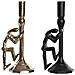 Candelabro Dkd Home Decor 12 X 10 X 27 Cm Champagne Nero Alluminio Moderno (2 Unità) - Foto miniatura 1