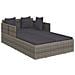 Lettino Con Cuscini Grigio 182x118x63 Cm In Polyrattan - Foto miniatura 1