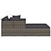 Lettino Con Cuscini Grigio 182x118x63 Cm In Polyrattan - Foto miniatura 3