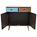Mobiletto In Legno Con 2 Cassetti E 2 Ante Colorati 80x35xh83 Cm Surry - Foto miniatura 2