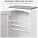 Mobile Pensile Bagno A Un'anta Con Mensola Regolabile, 41x18.5x52cm, Bianco E Grigio - Foto miniatura 5
