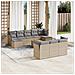 Set Divani da Giardino 11 pz con Cuscini Beige in Polyrattan - Foto miniatura 2