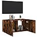 Mobile TV a Parete con Luci LED Rovere Fumo 80x35x41 cm - Foto miniatura 2