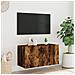 Mobile TV a Parete con Luci LED Rovere Fumo 80x35x41 cm - Foto miniatura 3