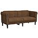 Divano A 2 Posti Marrone In Similpelle Scamosciata - Foto miniatura 2