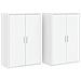 Credenze 2 Pz Bianche 60x31x84 Cm In Legno Multistrato - Foto miniatura 2