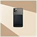 Porta Carte Di Credito Per Telefono In Pelle Pu Sottile Con 2 Scomparti Per Carte Black - Foto miniatura 3