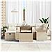 Set Divano da Giardino in 7 Pezzi con Cuscini Rattan Poliestere Beige,  Divano da Giardino a 2 Posti con Ripostiglio e Cuscini Rattan Poliestere Beige - Foto miniatura 3