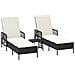 Set di Lettini Prendisole Set di 3 Nero e panna Rattan PE, metallo - Foto miniatura 1