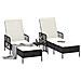 Set di Lettini Prendisole Set di 3 Nero e panna Rattan PE, metallo - Foto miniatura 3