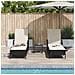 Set di Lettini Prendisole Set di 3 Nero e panna Rattan PE, metallo - Foto miniatura 4