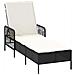 Set di Lettini Prendisole Set di 3 Nero e panna Rattan PE, metallo - Foto miniatura 5