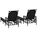 Set di Lettini Prendisole Set di 3 Nero e panna Rattan PE, metallo - Foto miniatura 8