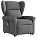 Poltrona Alzapersona Massaggi Reclinabile Grigio Scuro Tessuto - Foto miniatura 3