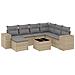 Set Divano da Giardino 8 pz con Cuscini Beige in Polyrattan - Foto miniatura 1