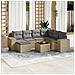 Set Divano da Giardino 8 pz con Cuscini Beige in Polyrattan - Foto miniatura 2