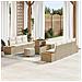 Set Divano da Giardino con cuscino 10 pcs Beige Poly Rattan - Foto miniatura 2